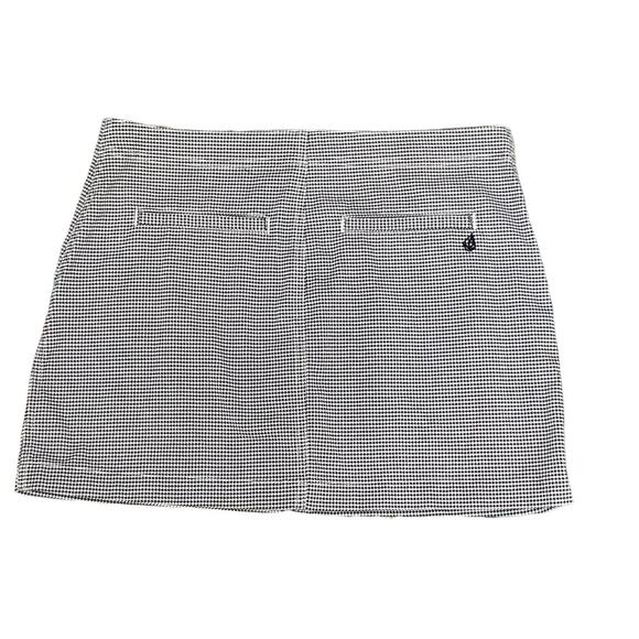 Volcom Black and White Houndstooth Zipper Mini Skirt, Size Medium - Picture 4 of 9